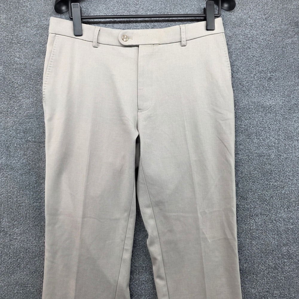 Peter Millar Men's Classic Fit Flat Front Chino Dress Pants Tan Size 33 EB50 - Picture 1 of 12